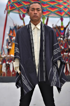 'PHO GHO' Handwoven Raw Silk Poncho for Him or Her - InspiredByBhutan